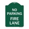 Signmission No Parking Fire Lane W/ Striped Border, Green & White Aluminum Sign, 18" x 24", GW-1824-23623 A-DES-GW-1824-23623 - alternate 1